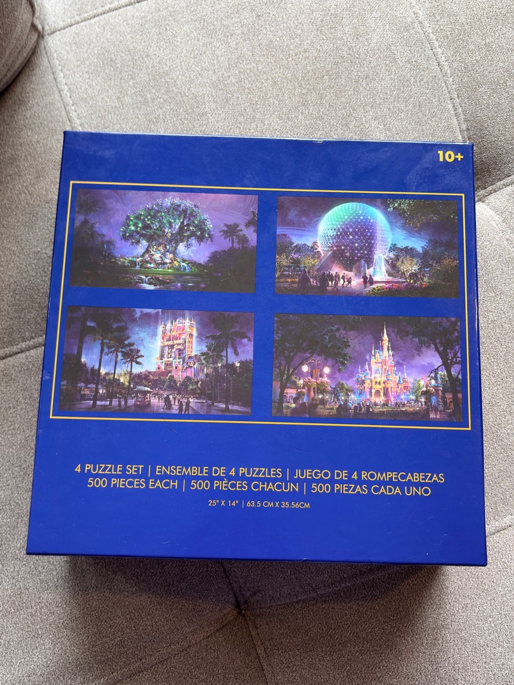 Disney 50th Anniversary Puzzle in Bold Blue and Gold. Unopened!